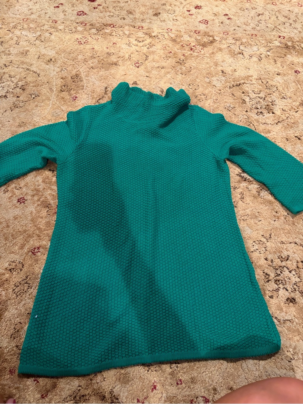 Talbots emerald green textured cowl neck sweater Medium GUC